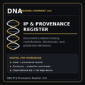 DNA IP and Provenance Register v1.0 digital workbook cover